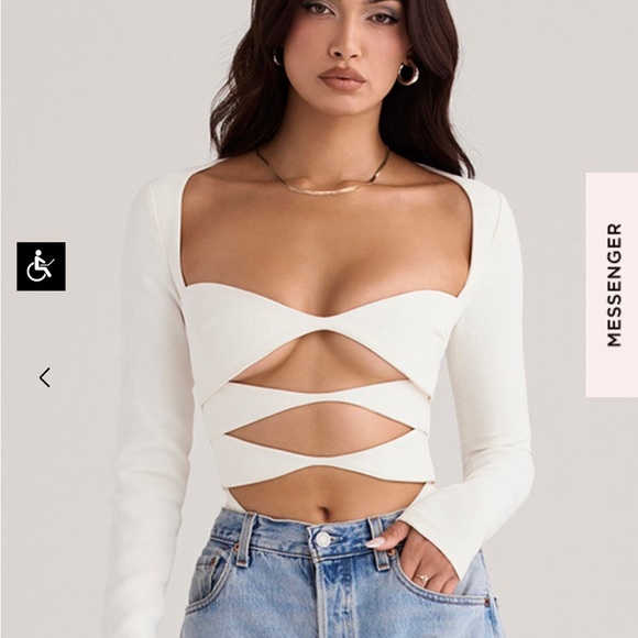 House of cb Danica white cutout bodysuit - Picture 4 of 8